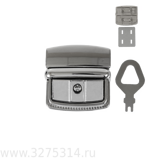 Замок  с ключом № 22  никель ш45*в43 мм